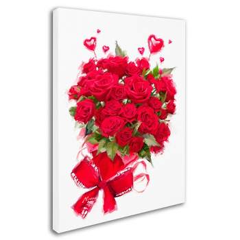 Trademark Fine Art -The Macneil Studio 'Valentine Roses' Canvas Art