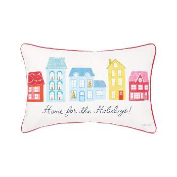 C&F Home Village Holiday Printed & Embellished Throw Pillow