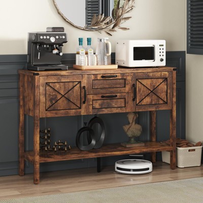 Console Table, Sideboard Buffet Cabinet with Drawers and Bottom Shelf