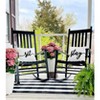 AuldHome Design Throw Pillow Covers: Sit and Stay (16in, Set of 2); White w/ Black Tufted Embroidery - 3 of 4