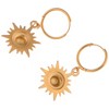 Anna-Kaci Gold Tone Sunburst Dangle Earrings with Rhinestone Accents - Gold - 4 of 4