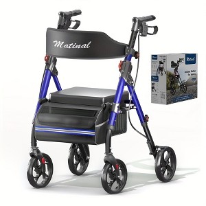 Lycvki Aluminum Foldable Rollator Walkers with Seat for Seniors, 350 lb Capacity, 6-Position Height - 1 of 4