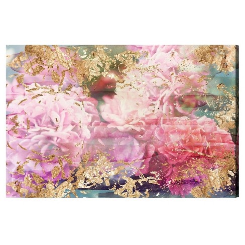 24 X 36 Rose Rhapsody Floral And Botanical Unframed Canvas Wall
