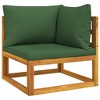 VidaXL Sectional Corner Sofa with Green Cushions Solid Wood Acacia - 2 of 4