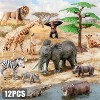 12-Piece Safari Animal Figures Set - Large Realistic African Wildlife Toys for Kids - 2 of 4
