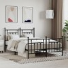 vidaXL Powder Coated Steel Bed Frame - Robust Black Metal Double Bed with Functional Headboard - 2 of 4