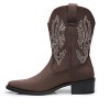 Santimon Men's Western Cowboy Boots, Mid-Calf Embroidered Pointed Toe Dress Formal Boots for Men Brown - 4 of 4