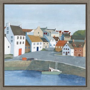 Amanti Art Old Coast Town and Boat II by Grace Popp Canvas Wall Art Print Framed 16 x 16-in. - 1 of 4