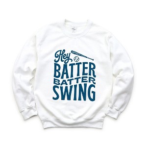 Simply Sage Market Women's Graphic Sweatshirt Hey Batter Batter Wavy - 1 of 4