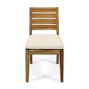 NicBex Set of 2 Outdoor Dining Chair,Modern Patio Dining Chairs with water-resistant cushions,Armless Wood Chairs Suitable for Patio,Garden,Gray/Brown - 4 of 4