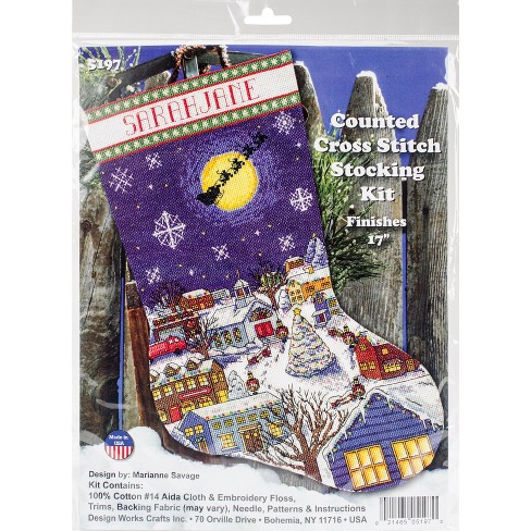 Design Works Counted Cross Stitch Stocking Kit 17 Long-christmas Eve (14  Count) : Target
