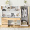 Whisen 2-Door Wooden Storage Desk Wardrobe for Bedroom with Shelves and Drawers - 2 of 4