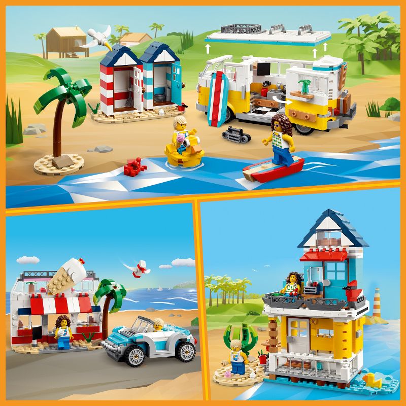 LEGO Creator 3 in 1 Beach Camper Van Toy Summer Set 31138, 5 of 8