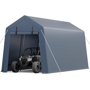 Acekool 7x15 FT Outdoor Storage Shed with Roll-Up Zipper Doors, Ventilated Mesh Windows, Heavy Duty Waterproof Tarp for Bikes & Tools - 1 of 4