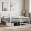 vidaXL Metal Bed Frame with Headboard and Footboard - Sturdy Steel Construction - White - Extra Storage Space - 2 of 4