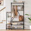 Parent-Child Coat Rack Shoe Bench Industrial Hall Tree with Bench - 4 of 4