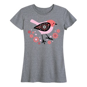 Women's - Instant Message - Scandinavian Sparrow Bird Short Sleeve Graphic T-Shirt - 1 of 4