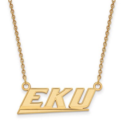 Black Bow Jewelry 10k Yellow Gold Eastern Kentucky Colonels NCAA Necklace 18 Inch