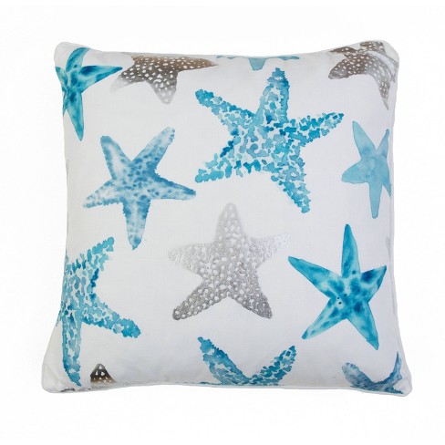 Dcor Therapy 20 X20 Todrina Starfish Throw Pillow White Blue Target