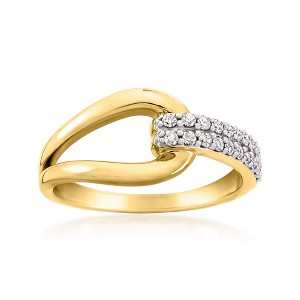 Ross-Simons 0.25 ct. t.w. Diamond Interlocking Loop Ring in 18kt Gold Over Sterling - 1 of 4