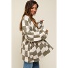 PinkBlush Olive Checkered Print Oversized Maternity Cardigan - 2 of 4