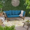 Ottavio Outdoor Acacia Wood Expandable Daybed with Cushions - Dark Teal/Gray - Christopher Knight Home - 2 of 4