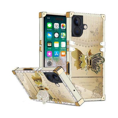 Entronix Case Compatible with iPhone 16 - [Rectangular] Luxury Butterfly Grip Stand