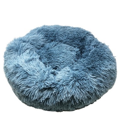 Large Blue Plush High-Grade Rounded Pet Bed