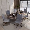 LeisureMod Harris High-Back Office Chair, Leather Upholstery with Adjustable Height, Lumbar Support, Swivel Seat and Gold Base for Home or Office - 3 of 4