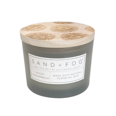 12oz Spiced Gingerbread Scented Candle Gray - Sand + Fog
