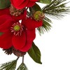 Holiday Red Magnolia and Pine Teardrop Wall Décor - Red (26) - image 3 of 3