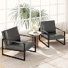 Hooseng Modern Accent Chair Set of 2, Armchairs with PU Leather Upholstery, Single Upholstered Sofa Chair, Ergonomic Lounge Living Room Chair for 2 - 3 of 4