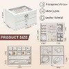 3-Layer Jewelry Box with Transparent Lid, Multi-Compartment Organizer for Necklaces, Earrings, Bracelets & Rings - 2 of 4