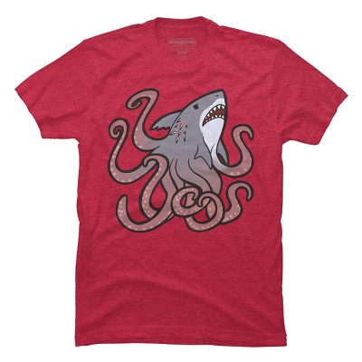 Men's Design By Humans Sharktopus By owlapin T-Shirt