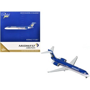 Boeing 717-200 Commercial Aircraft "Midwest Airlines" (N920ME) Blue and White 1/400 Diecast Model by GeminiJets - 1 of 3
