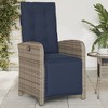 vidaXL Reclining Garden Chair Grey PE Rattan Reclining Garden Chair - 3 of 4