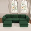 TiramisuBest Modular Convertible Sofa, Oversized 2-Person Corduroy Cloud Velvet Sofa Bed, Flexible Configuration, Green - 2 of 4