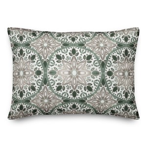 Creative Products Faded Gray Green Medallions 14x20 Indoor / Outdoor Pillow - 1 of 4