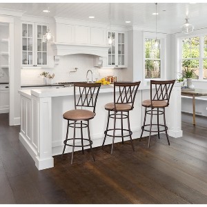 TOAOTBNBOB 360° Swivel Bar Stools with Metal Footrest, Comfortable Bar Chairs with Soft Cushion, Industrial Barstools for Kitchen Island - 1 of 4