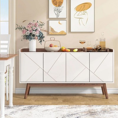 Hommoo 55" Sideboard Buffet, Wood Credenza Kitchen Buffet Cabinet with Doors
