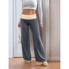 Womens Wide Leg Pants Color Block Velvet Wide Leg Lounge Long Pants - 4 of 4