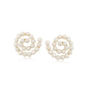 Ross-Simons 3-3.5mm Cultured Pearl Swirl Earrings in 18kt Gold Over Sterling - 1 of 3