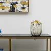 HomeRoots 8" Gray Ivory And Gold Modern Abstract Ceramic Table Vase - 2 of 4