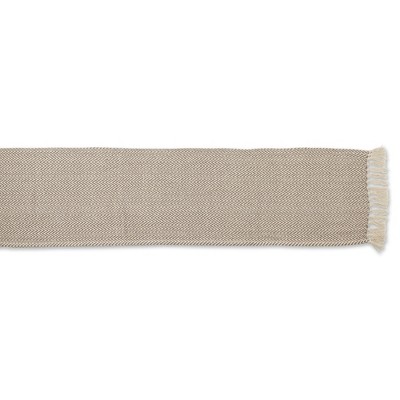 Brown and Off-White Cotton Chevron Table Runner 15x108