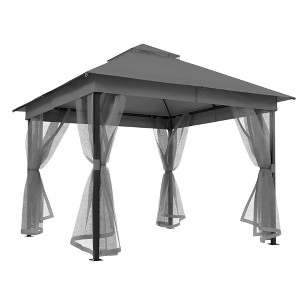 YARDGRACE10'X 10'Waterproof Patio Gazebo with Mosquito Netting, Double Roof Outdoor Gazebo Pavilion Shelter for Backyard - 1 of 4