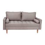Flash Furniture Hudson Mid-Century Modern Loveseat Sofa with Tufted Upholstery & Solid Wood Legs