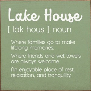 Slickblue Lake House Wood Wall Sign – Rustic 7x7 Décor – Family, Friends & Relaxation Quote, Color Options - 1 of 3