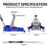 Syemin Lift Jacks Hydraulic Low Profile Aluminum and Steel Racing Floor Jack with Dual Piston, 2.5 Ton Capacity, Blue, 44.88"*14.6"*13.4" - 3 of 4