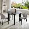 Lirago 42" Bordered style Modern Round Wood Black Dining Table Solid Wood Legs Base for Home - 4 of 4