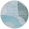 Teal Blue Artichoke Green And Blue Abstract Washable Indoor Outdoor Area Rug - 4 of 4